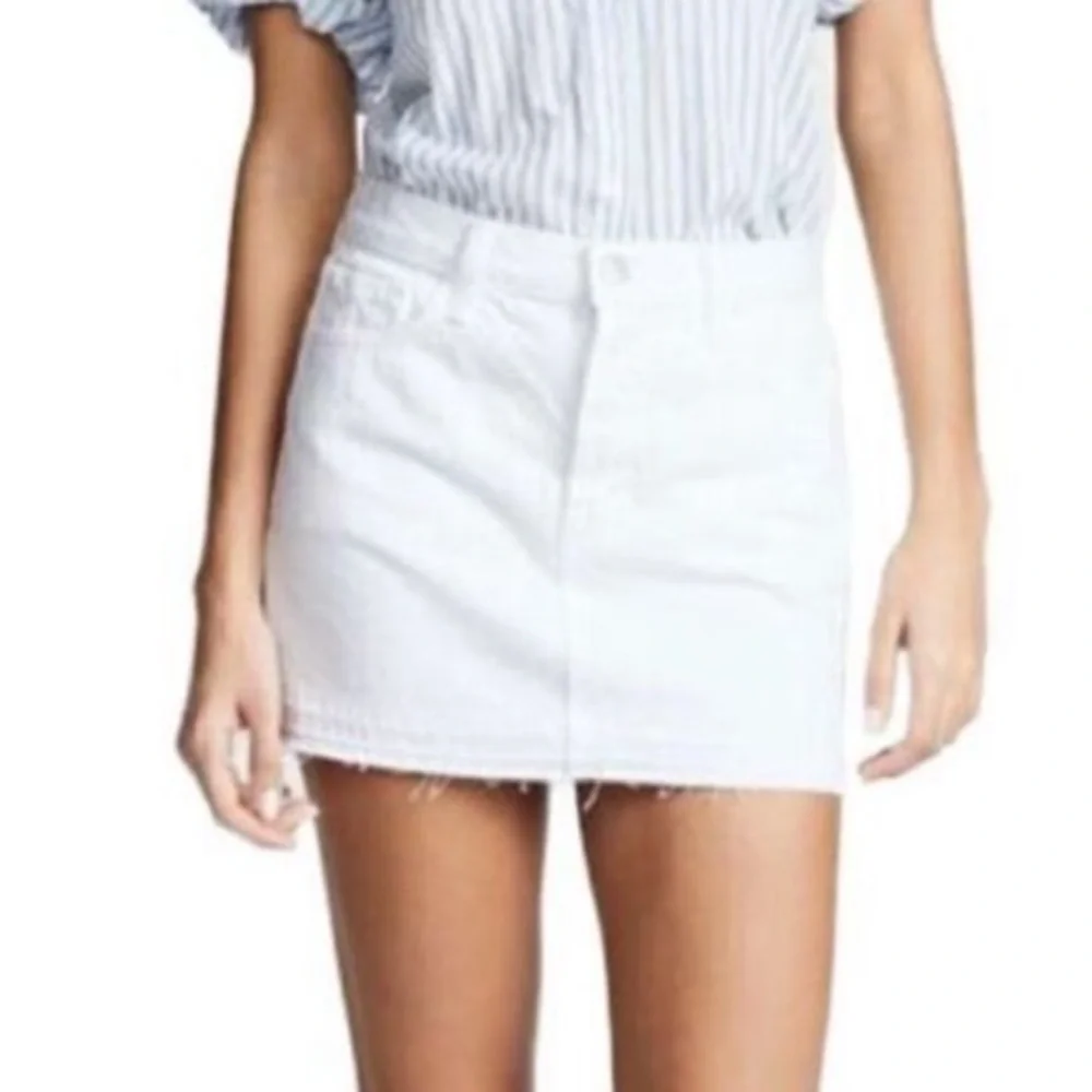J Brand Lela pencil skirt in destructive white denim distressed 32